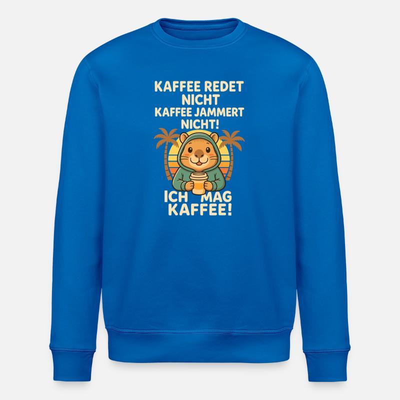 Capybara Kaffee Spruch Sunset - Stanley/Stella Unisex Bio-Sweatshirt ROLLER - Königsblau