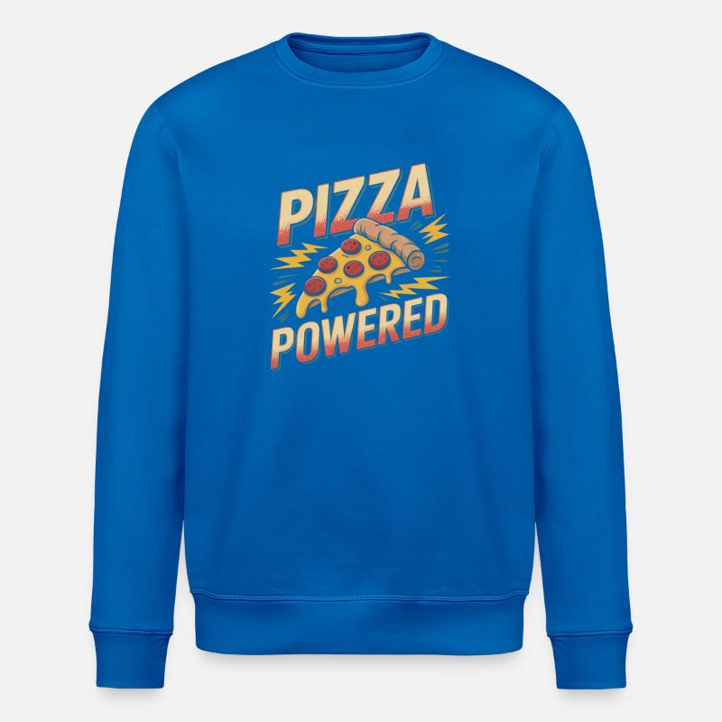 Pizza Powered - Retro Pizza - Stanley/Stella Unisex Bio-Sweatshirt ROLLER - Königsblau