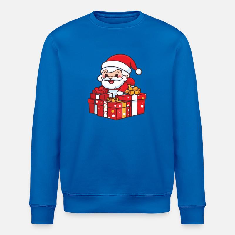 Weihnachtsmann Geschenke Comic Weihnachten - Stanley/Stella Unisex Bio-Sweatshirt ROLLER - Königsblau