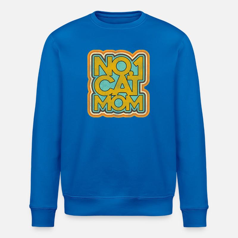 Katze Mama Nummer Eins Retro Abzeichen - Stanley/Stella Unisex Bio-Sweatshirt ROLLER - Königsblau