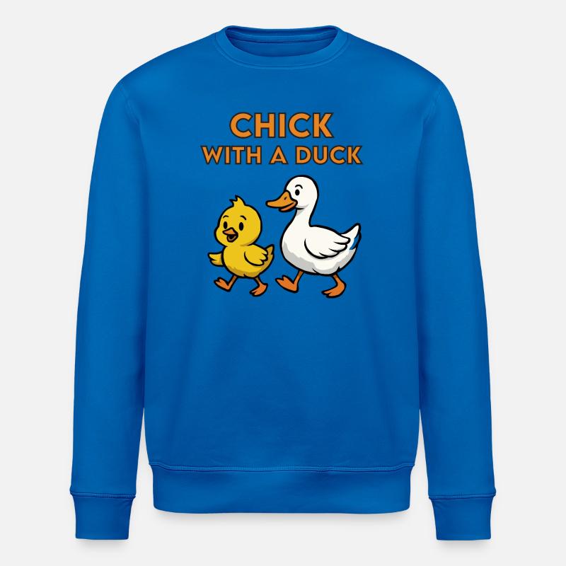 Küken mit einer Ente - Stanley/Stella Unisex Bio-Sweatshirt ROLLER - Königsblau