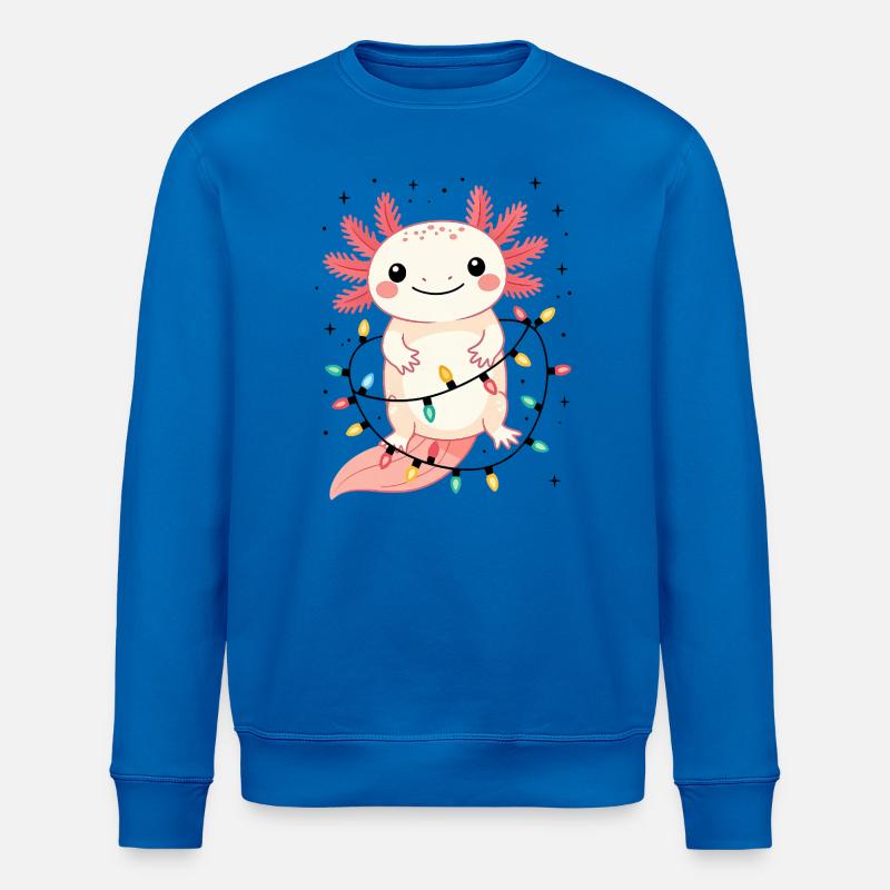 Axolotl Weihnachtspullover Weihnachten lustig süß - Stanley/Stella Unisex Bio-Sweatshirt ROLLER - Königsblau