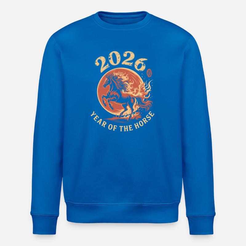 Jahr des Pferdes 2026 Ring - Stanley/Stella Unisex Bio-Sweatshirt ROLLER - Königsblau
