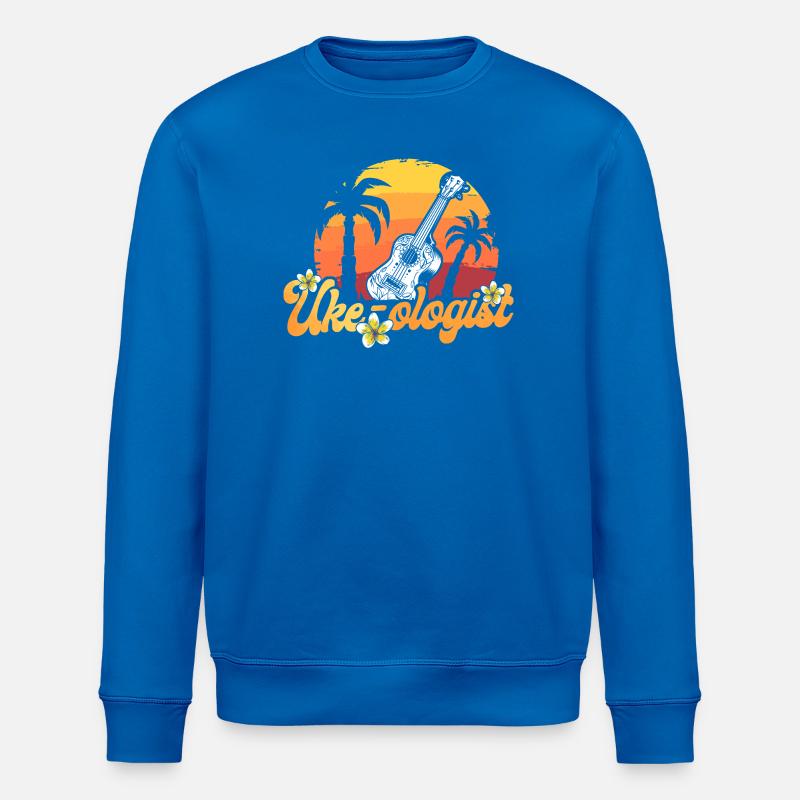 Hawaiian Ukulele Uke Uke-Ologist - Stanley/Stella Unisex Bio-Sweatshirt ROLLER - Königsblau