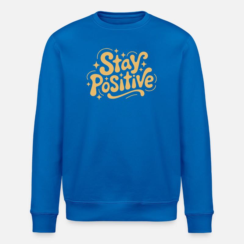 Reste positif, Retro Doodle - Sweat bio ROLLER Stanley/Stella Unisexe - bleu roi