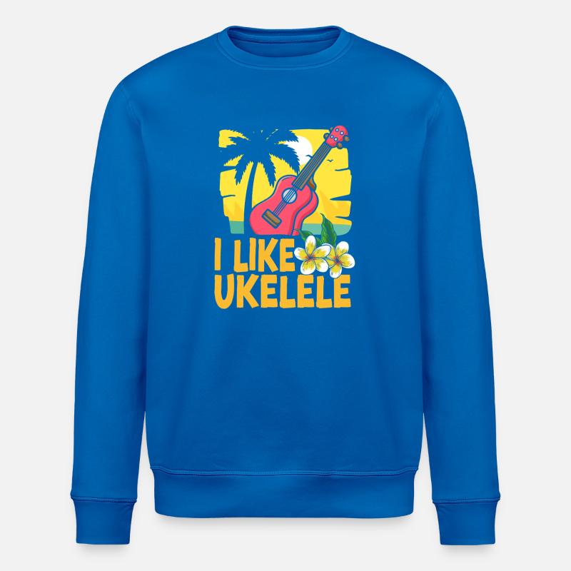 Ukulélé hawaïen que j’aime - Sweat bio ROLLER Stanley/Stella Unisexe - bleu roi