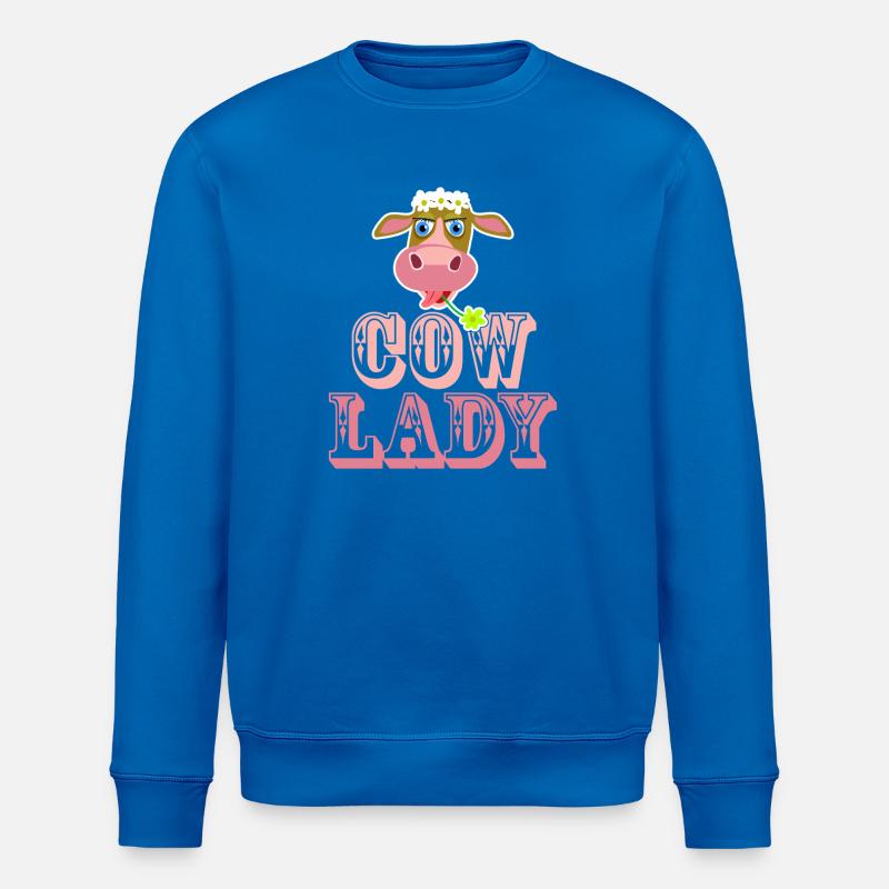Cow Lady - pour les amis vaches - Sweat bio ROLLER Stanley/Stella Unisexe - bleu roi