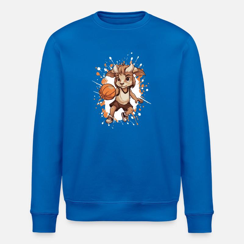 Ziege dribbelt Basketball - Stanley/Stella Unisex Bio-Sweatshirt ROLLER - Königsblau