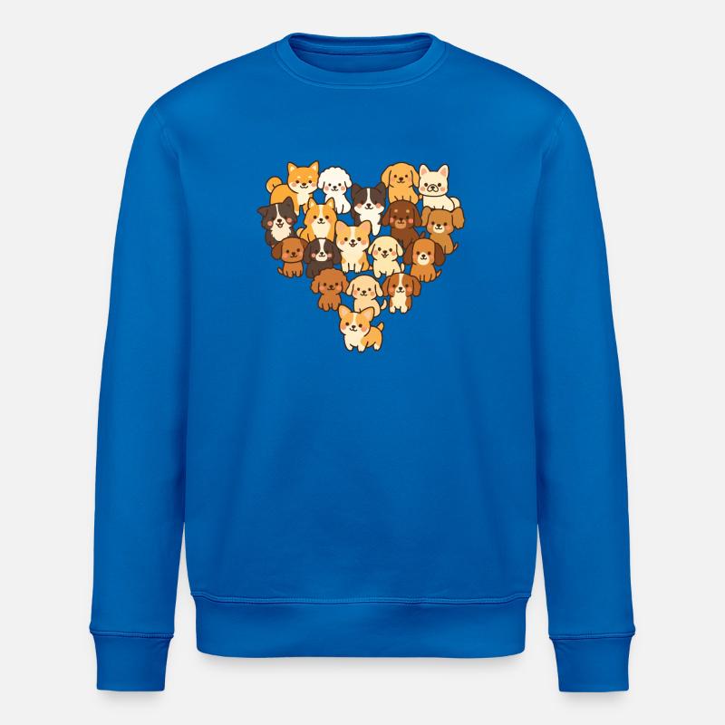 Hund Hunde Herz Liebe - Stanley/Stella Unisex Bio-Sweatshirt ROLLER - Königsblau