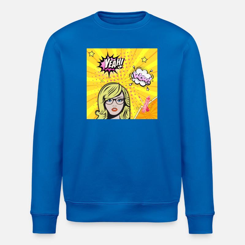Pop art wow - Sweat bio ROLLER Stanley/Stella Unisexe - bleu roi