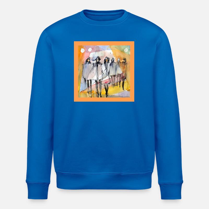 Menschen abstrakt, Aquarell  - Stanley/Stella Unisex Bio-Sweatshirt ROLLER - Königsblau