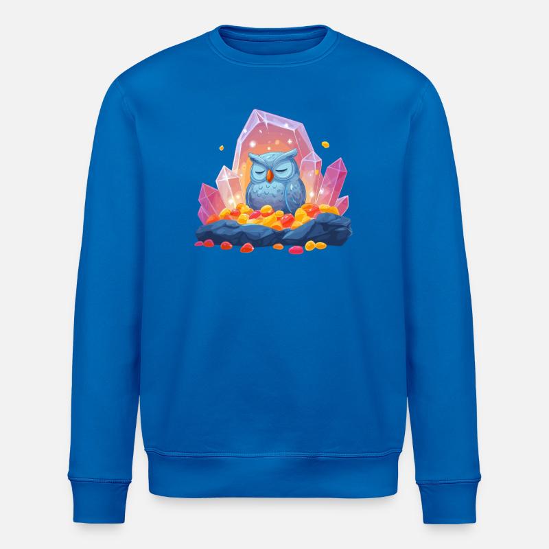 Meditierende Eulen-Kristallhöhle - Stanley/Stella Unisex Bio-Sweatshirt ROLLER - Königsblau