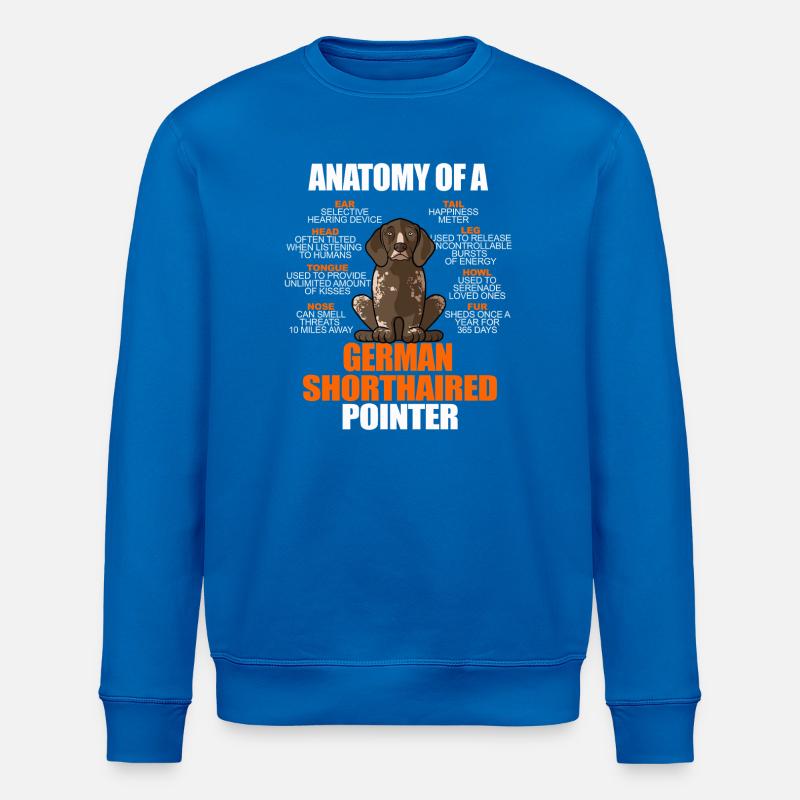 Anatomie eines Deutschen Kurzhaar-Pointers Lustiges GSP - Stanley/Stella Unisex Bio-Sweatshirt ROLLER - Königsblau