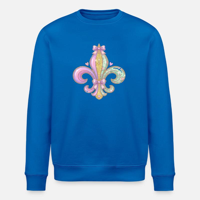 Pastel Glitter Fleurdelis - Stanley/Stella ROLLER Unisex Organic Sweatshirt - royal blue