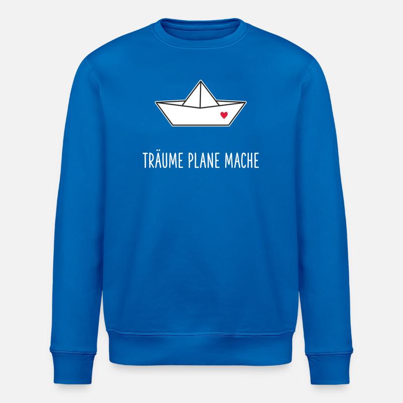 Träume Plane Mache Boot Herz - Stanley/Stella Unisex Bio-Sweatshirt ROLLER - Königsblau
