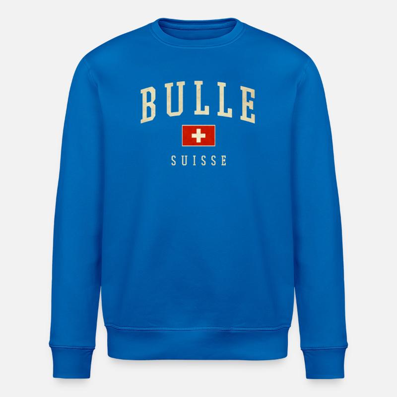 Bulle Switzerland Design - Varsity Style - Sweat bio ROLLER Stanley/Stella Unisexe - bleu roi