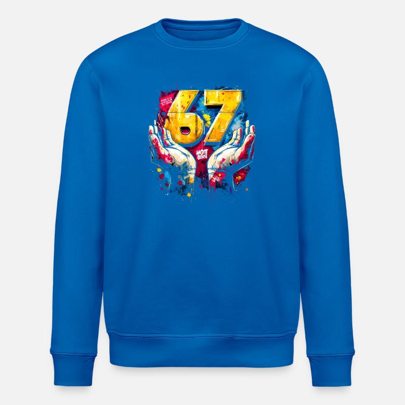 6 7 Graffiti Meme - Stanley/Stella Unisex Bio-Sweatshirt ROLLER - Königsblau