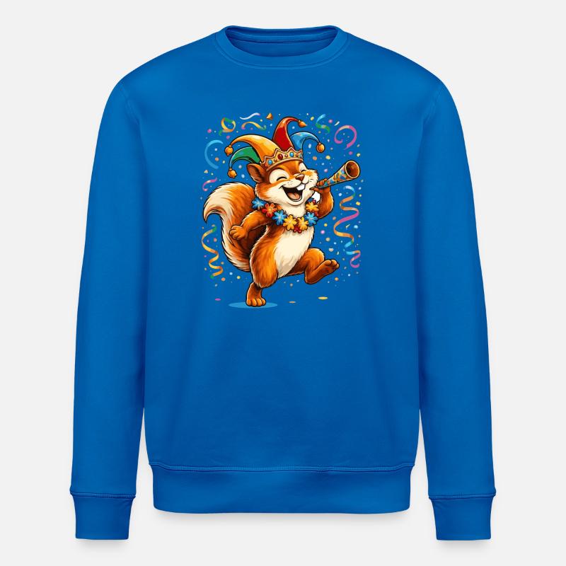 Karneval Eichhörnchen – Buntes Faschingsmotiv - Stanley/Stella Unisex Bio-Sweatshirt ROLLER - Königsblau