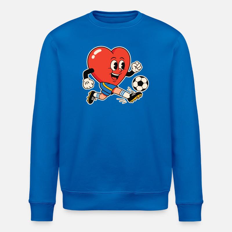 Herz Kicker Fußballherz - Stanley/Stella Unisex Bio-Sweatshirt ROLLER - Königsblau