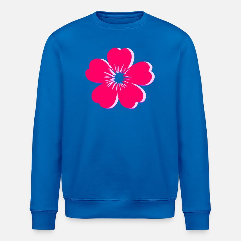 Leuchtend rosa Blütenblüte - Stanley/Stella Unisex Bio-Sweatshirt ROLLER - Königsblau