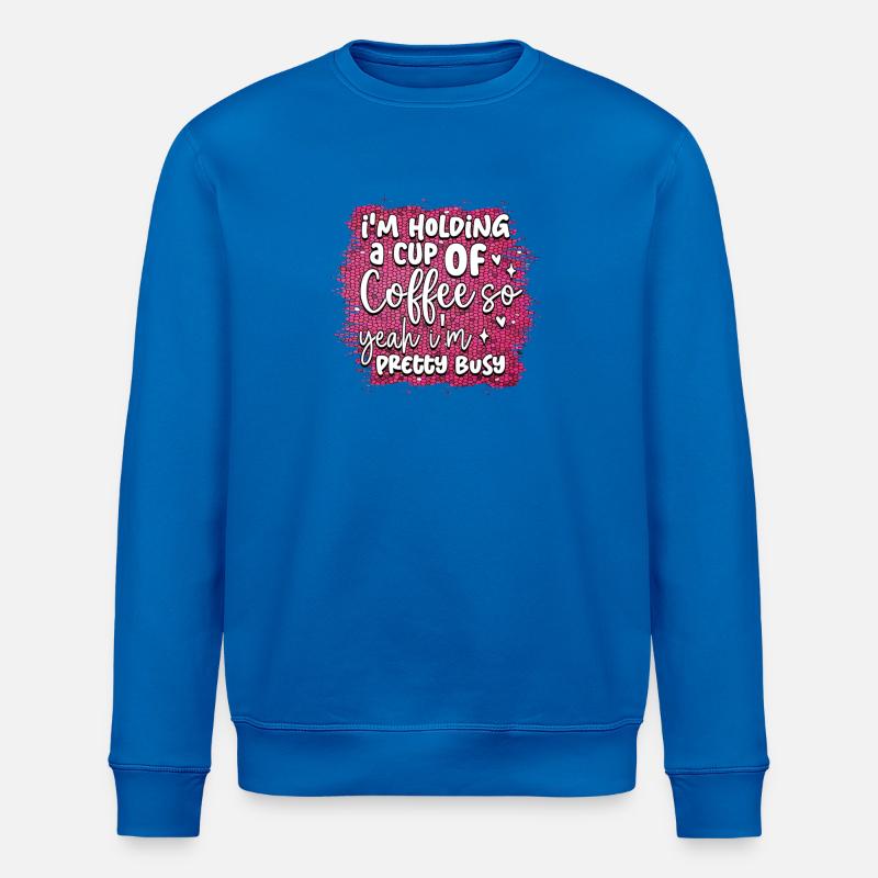 Coffee & Activity: Cute Coffee Sign - Stanley/Stella ROLLER Unisex Organic Sweatshirt - royal blue