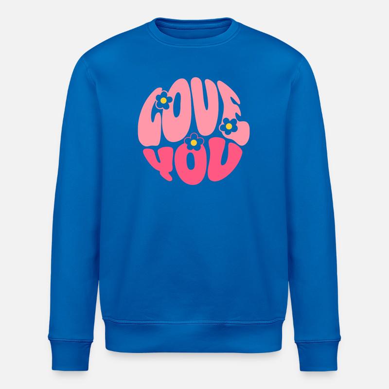 Lettres de bulle que je t’aime - Sweat bio ROLLER Stanley/Stella Unisexe - bleu roi