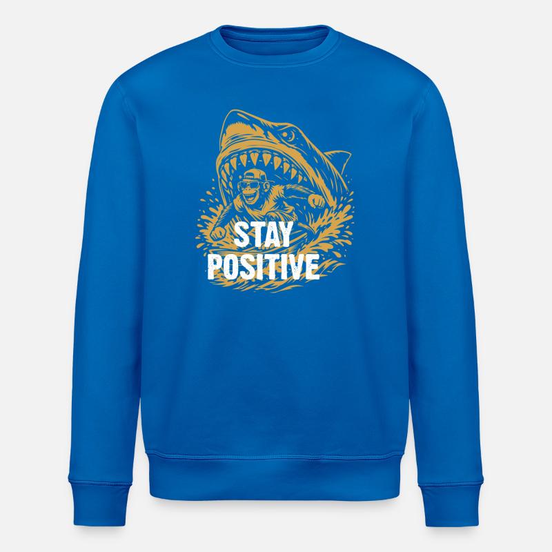 Bleib positiv, Shark Splash - Stanley/Stella Unisex Bio-Sweatshirt ROLLER - Königsblau