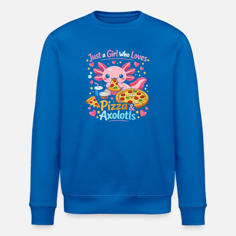 Pizza Axolotl Liebe Motiv - Stanley/Stella Unisex Bio-Sweatshirt ROLLER - Königsblau