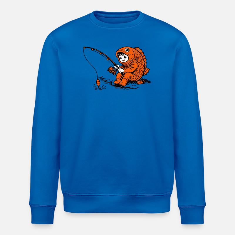Garçon en costume de poisson pêcheant - Sweat bio ROLLER Stanley/Stella Unisexe - bleu roi