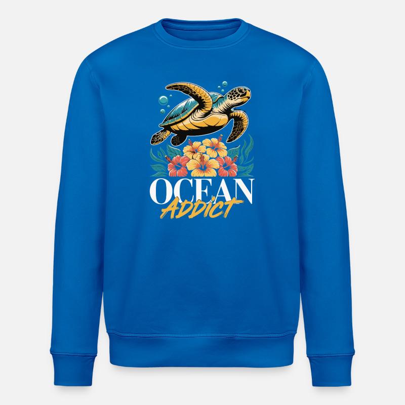 Sea Turtle Ocean Addict Design - Sweat bio ROLLER Stanley/Stella Unisexe - bleu roi