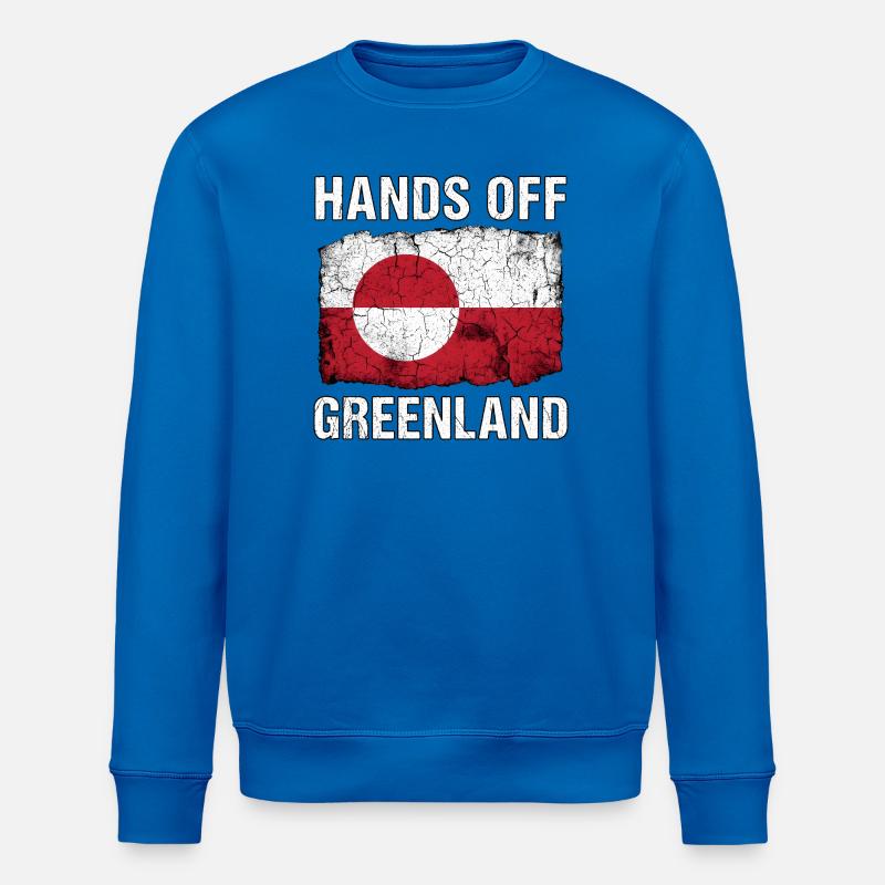 Hands Off Greenland Distressed Flag Design - Stanley/Stella Unisex Bio-Sweatshirt ROLLER - Königsblau