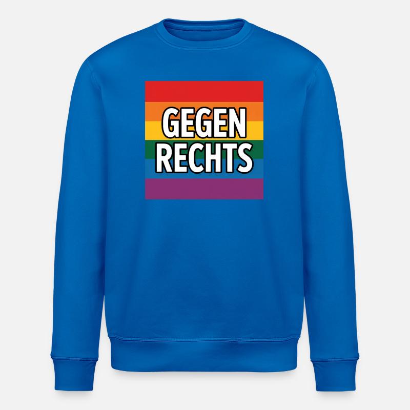 Gegen Rechts - Antifa Regenbogen Tee - Stanley/Stella Unisex Bio-Sweatshirt ROLLER - Königsblau