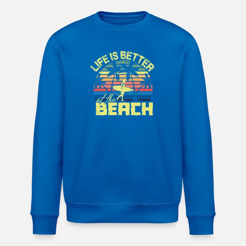 Beach Surfer Retro Sunset - Stanley/Stella Unisex Bio-Sweatshirt ROLLER - Königsblau