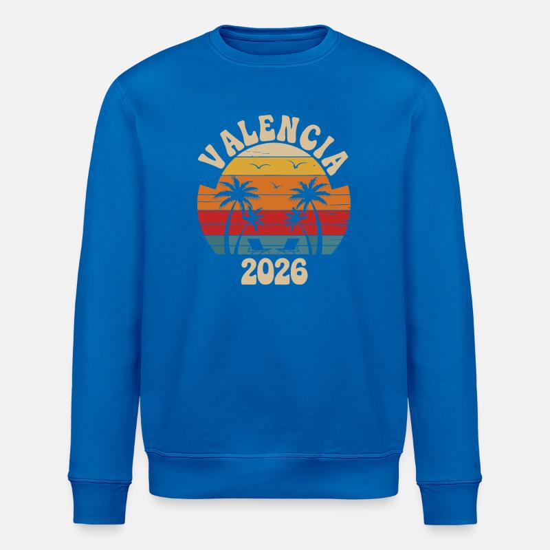 Plage rétro de Valence 2026 - Sweat bio ROLLER Stanley/Stella Unisexe - bleu roi