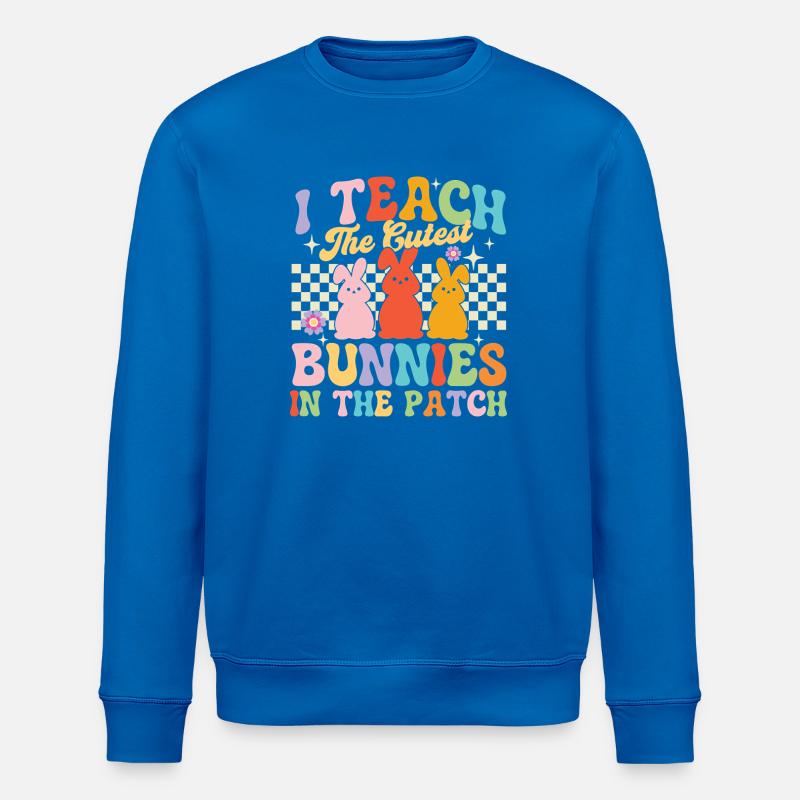 Undervis i Sødeste Kaniner Patch Påskelærer - Stanley/Stella økologisk unisex-sweatshirt ROLLER - kongeblå