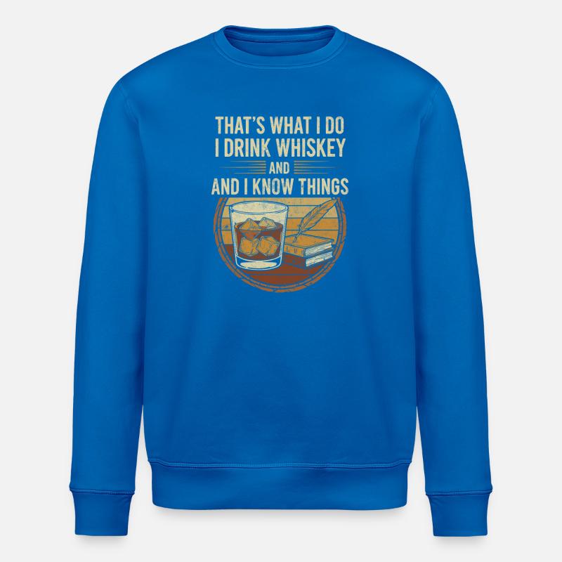 Whiskey, Bücher und Bar-Look - Stanley/Stella Unisex Bio-Sweatshirt ROLLER - Königsblau