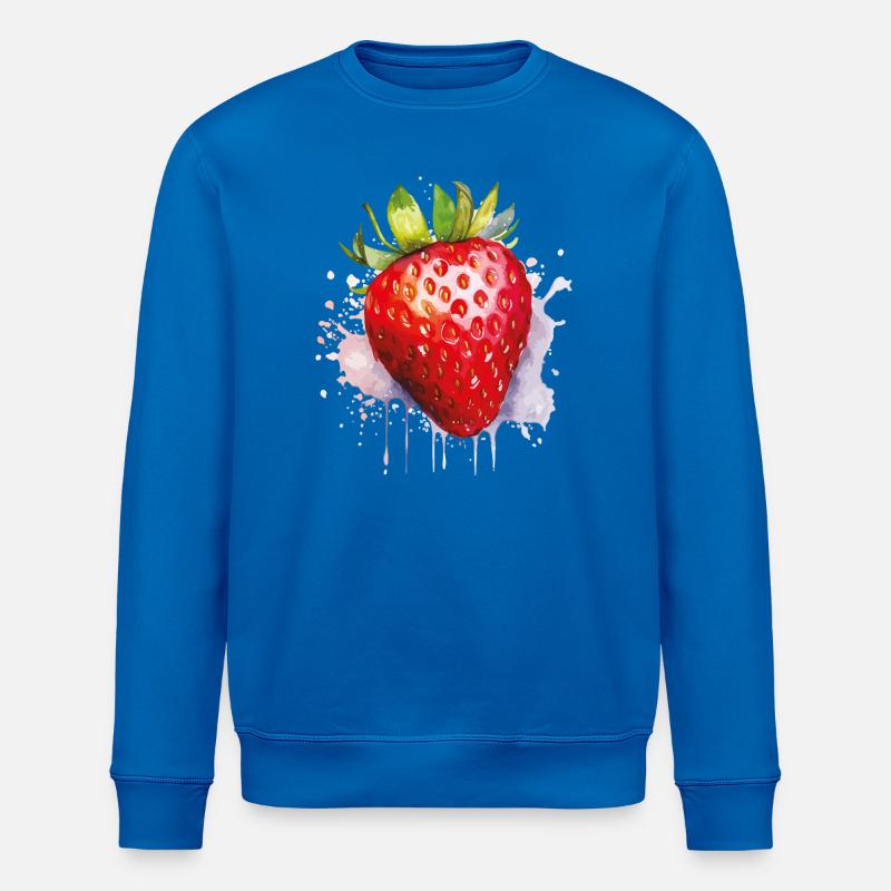 Aquarelle à la fraise spritzer - Sweat bio ROLLER Stanley/Stella Unisexe - bleu roi