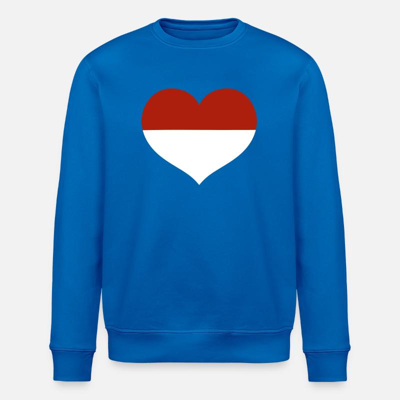 Flaggenherz von Monaco - Stanley/Stella Unisex Bio-Sweatshirt ROLLER - Königsblau