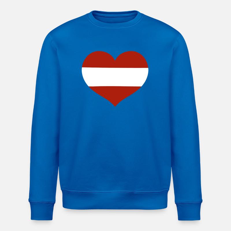 Herz der österreichischen Flagge - Stanley/Stella Unisex Bio-Sweatshirt ROLLER - Königsblau