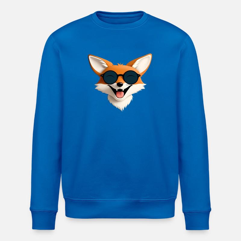 Fröhlicher Fuchs mit Sonnenbrille - Stanley/Stella Unisex Bio-Sweatshirt ROLLER - Königsblau
