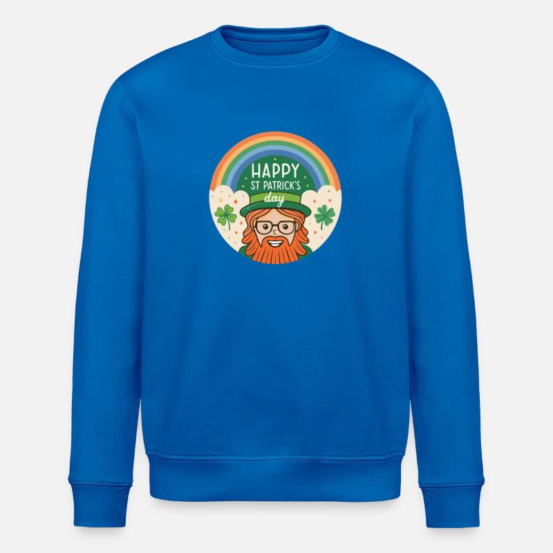 Leprechaun Arc-en-ciel Saint Patrick - Sweat bio ROLLER Stanley/Stella Unisexe - bleu roi