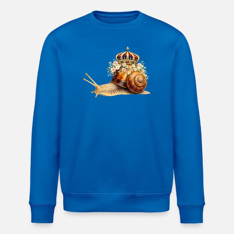Escargot royal avec couronne de fleurs - Sweat bio ROLLER Stanley/Stella Unisexe - bleu roi