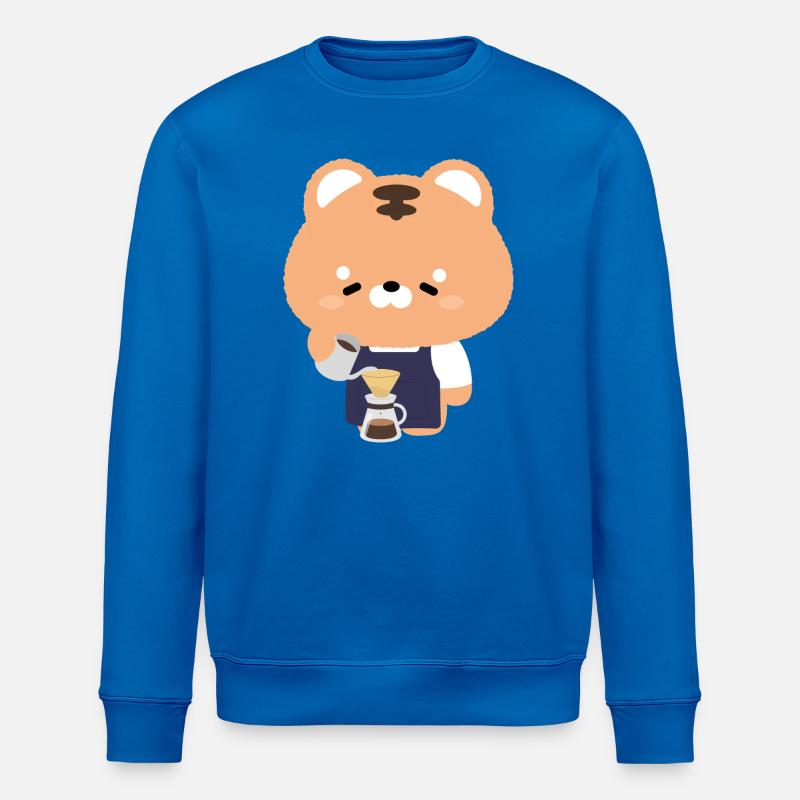 Tiger Barista Kaffee - Stanley/Stella Unisex Bio-Sweatshirt ROLLER - Königsblau