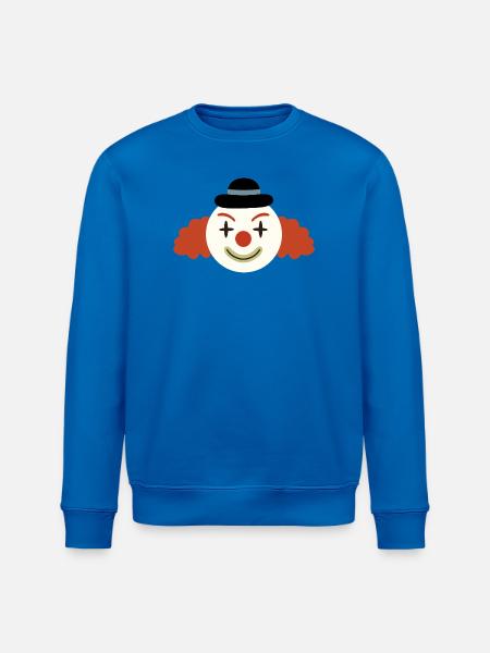 Cheerful Clown Face Retro Art - Stanley/Stella ROLLER Unisex Organic Sweatshirt - royal blue