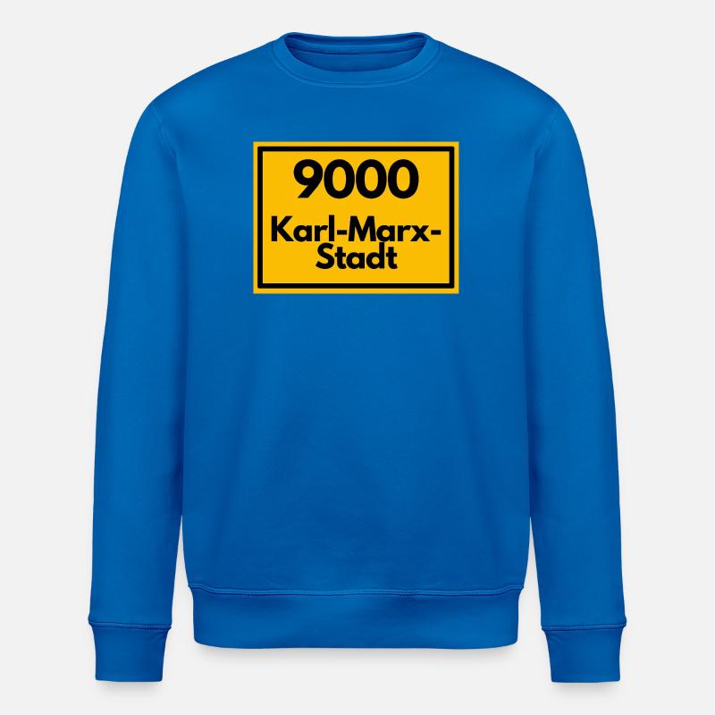 ANCIEN CODE POSTAL RETRO 9000 KARL-MARX-STADT - Sweat bio ROLLER Stanley/Stella Unisexe - bleu roi