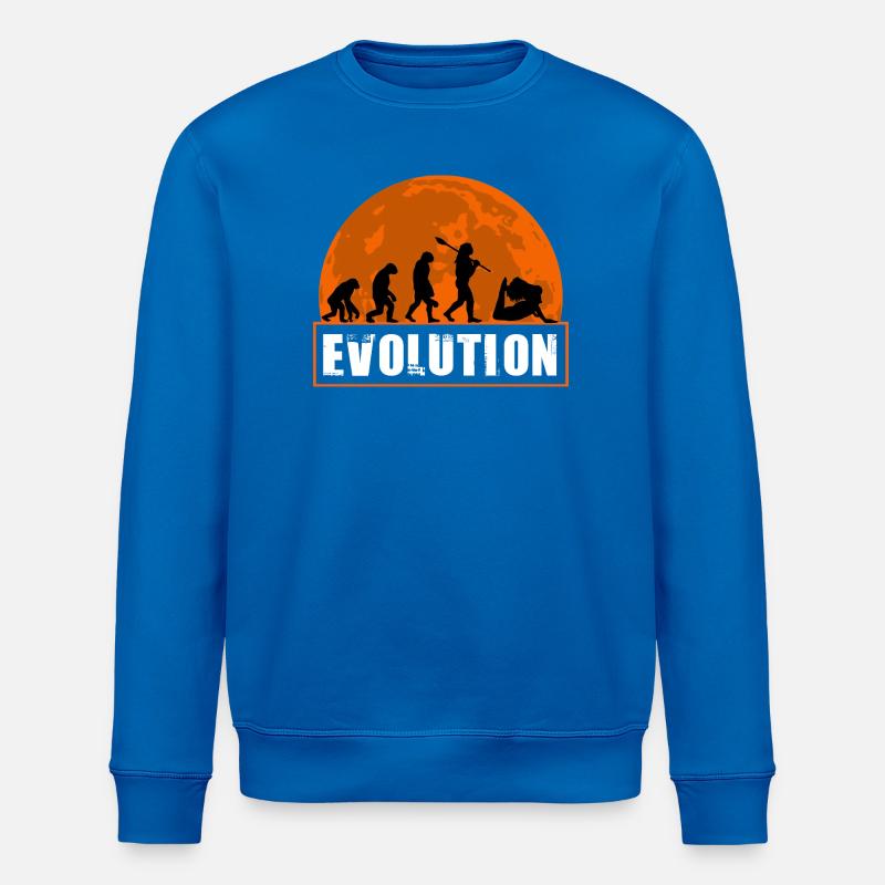 Yoga Evolution Silhouette Sunset Retro - Stanley/Stella ROLLER Unisex Organic Sweatshirt - royal blue