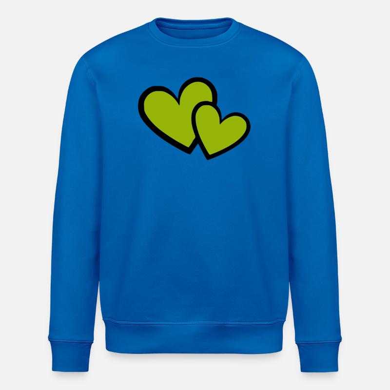 Cœur vert motif de cœurs verts - Sweat bio ROLLER Stanley/Stella Unisexe - bleu roi