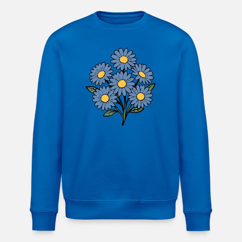 Bouquet fleur de fleurs bleues - Sweat bio ROLLER Stanley/Stella Unisexe - bleu roi