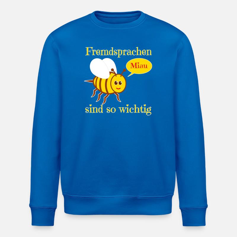 Funny bee in comic style - Stanley/Stella ROLLER Unisex Organic Sweatshirt - royal blue