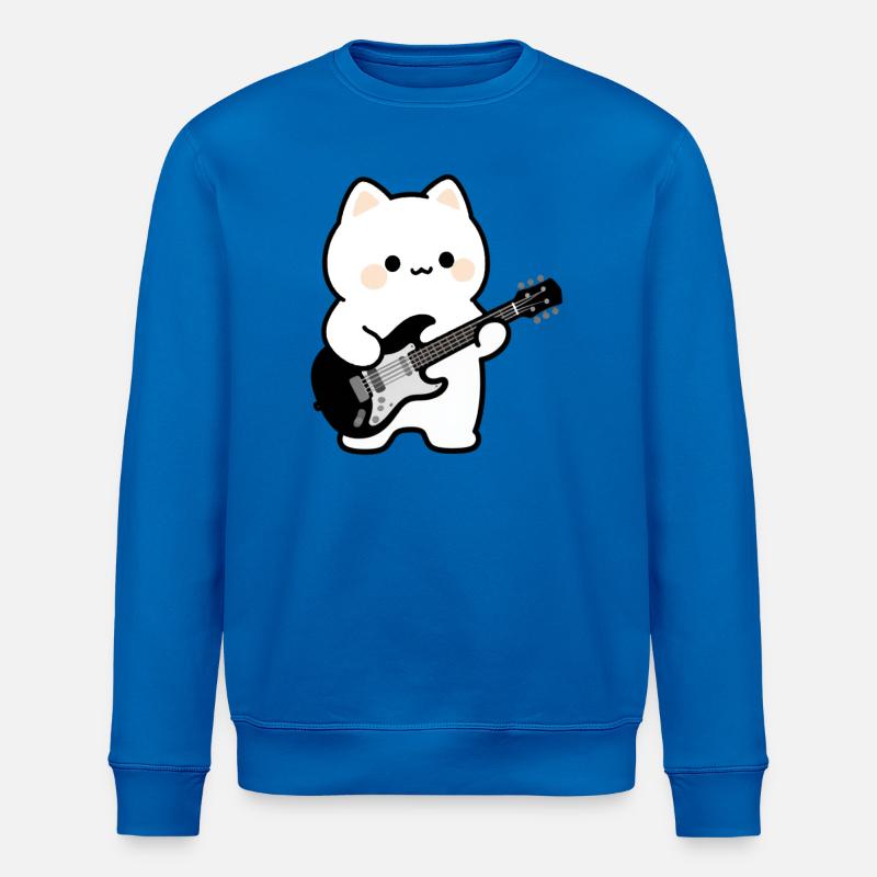 Kawaii Cat avec guitare électrique - Sweat bio ROLLER Stanley/Stella Unisexe - bleu roi